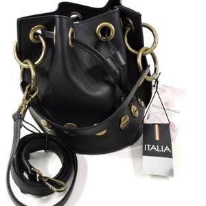 🔥Made in Italy  NWT Leather Bucket Purse